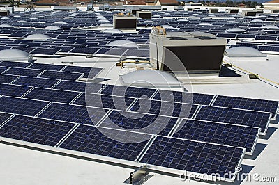 Array Of Solar Panels Stock Photo