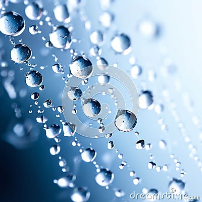 an array of tiny droplets arranged in a cascading motion evokin Stock Photo