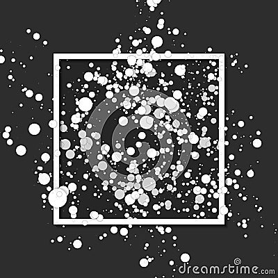 Array of vector white paper cut circles with shadows. Abstract geometric background. Vector Illustration