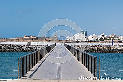 Arrecife, Lanzarote, Spain, Arrecife Marina Bridge Stock Photo