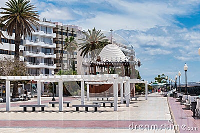 Arrecife, Lanzarote, Spain, January 18, 2020: park on the paseo maritimo in the center of the town of arrecife on the island of Editorial Stock Photo