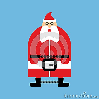 Arrested Santa Claus in handcuffs. Vector illustration Vector Illustration
