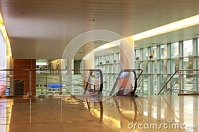 Arrival lounge of the international airport Stock Photo