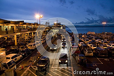 Arriving ferry boat Editorial Stock Photo