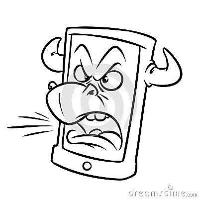 Arrogance cry phone call smartphone swear words cartoon Cartoon Illustration