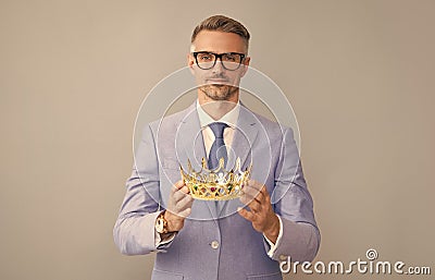 arrogance and selfishness. expressing smug. self confident businessman Stock Photo