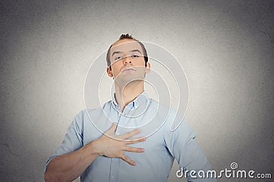 Arrogant aggressive bold self important uppity stuck up man Stock Photo