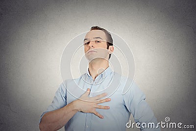 Arrogant aggressive bold self important uppity stuck up man Stock Photo