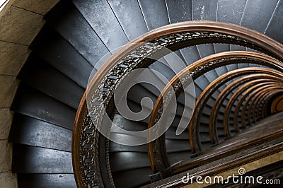 Arrott Building - Half Circular Spiral Marble Staircase - Downtown Pittsburgh, Pennsylvania Stock Photo