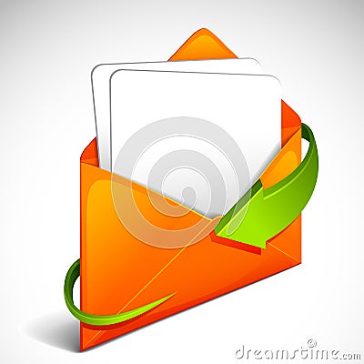 Arrow around Envelope Vector Illustration