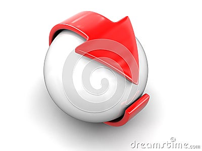 Arrow around sphere Stock Photo