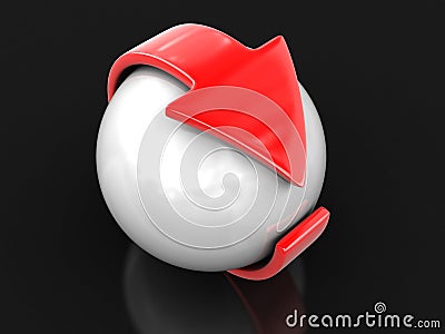 Arrow around sphere Stock Photo