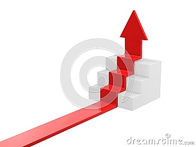 Arrow ascend steps Stock Photo