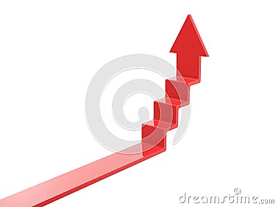 Arrow ascend steps Stock Photo