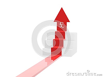 Arrow ascend steps Stock Photo