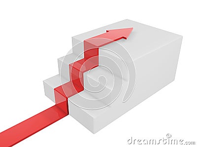 Arrow ascend steps Stock Photo