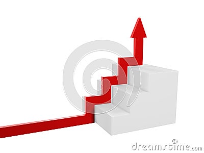 Arrow ascend steps Stock Photo