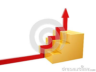 Arrow ascend steps Stock Photo