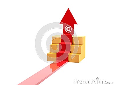 Arrow ascend steps Stock Photo