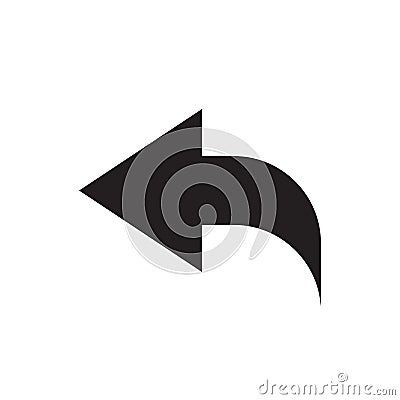 Arrow back - black icon on white background vector illustration for website, mobile application, presentation, infographic. Vector Illustration