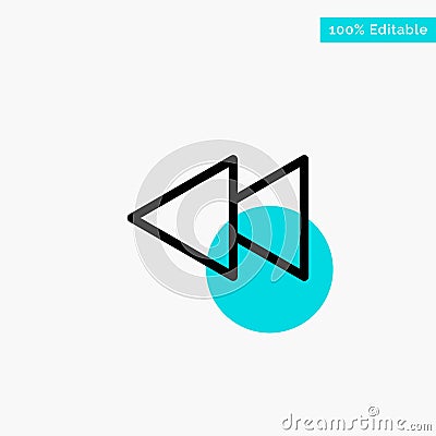 Arrow, Back, Reverse, Rewind turquoise highlight circle point Vector icon Vector Illustration