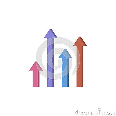 arrow bar chart icon. Element of colored charts and diagrams for mobile concept and web apps. Icon for website design and developm Stock Photo