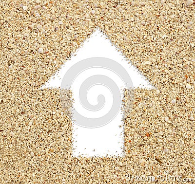 Arrow beach sand Stock Photo