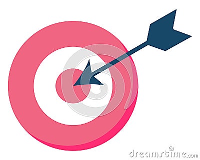 Target Symbol, Round Space with Arrow, Hit Vector Vector Illustration