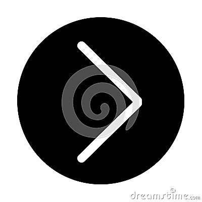 Arrow chevron circle right icon isolated on white background Stock Photo