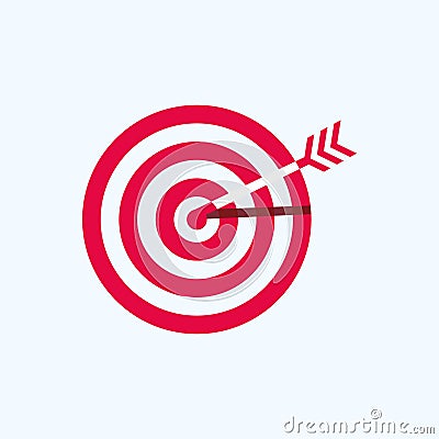 Red Arrow with Circle Design Vector Illustration