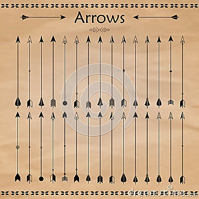 Arrow Clip art Set in Vector on White Background Vector Illustration