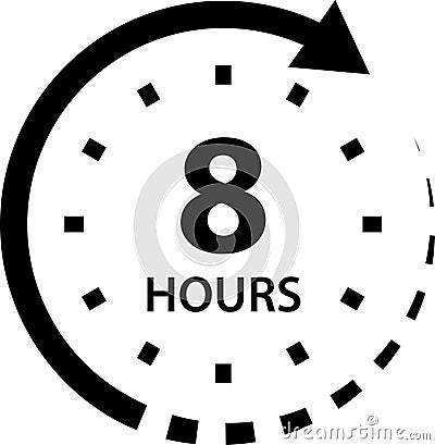 Arrow Clock Time. Hours time arrow. Time line icon. Delivery and service time icon. Deadline concept. Work Time Service Vector Illustration