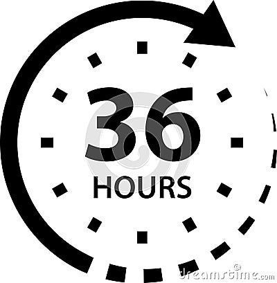 Arrow Clock Time. Hours time arrow. Time line icon. Delivery and service time icon. Deadline concept. Work Time Service Vector Illustration