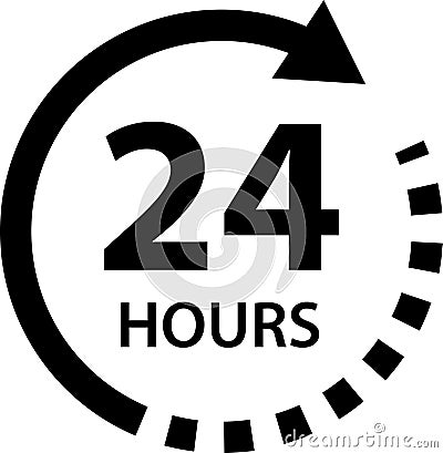 Arrow Clock Time. Hours time arrow. Time line icon. Delivery and service time icon. Deadline concept. Work Time Service Vector Illustration