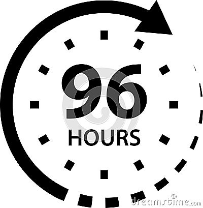 Arrow Clock Time. Hours time arrow. Time line icon. Delivery and service time icon. Deadline concept. Work Time Service Vector Illustration