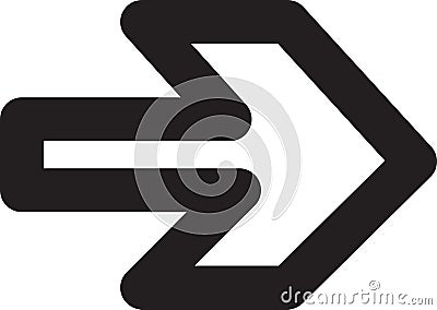 Arrow computer black button showing way vector Cartoon Illustration