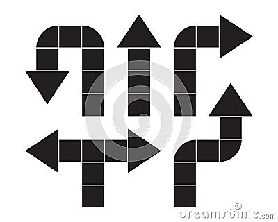 Arrow constructor easy edit set icons design elements Vector Illustration