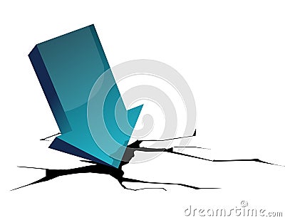 Arrow crash - bankruptcy, financial collapse Stock Photo