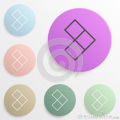 Arrow cubes badge color set. Simple glyph, flat vector of web icons for ui and ux, website or mobile application Stock Photo
