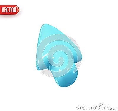 Arrow cursor. computer pointer arrow. Realistic 3d design In plastic cartoon style. Icon isolated on white background Vector Illustration