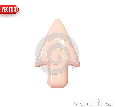 Arrow cursor. computer pointer arrow. Realistic 3d design In plastic cartoon style. Icon isolated on white background Vector Illustration