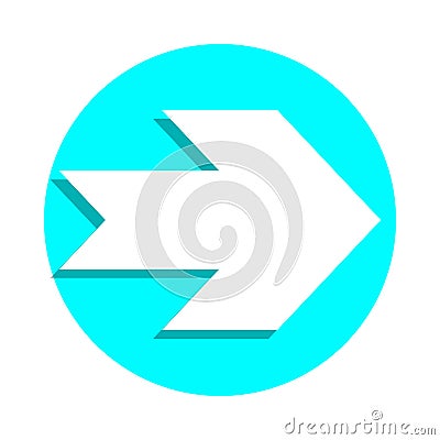 Arrow with dashed arrows badge icon. Simple glyph, flat vector of web icons for ui and ux, website or mobile application Stock Photo