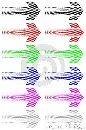 Arrow from decreasing dots Vector Illustration