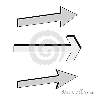 Arrow direction icon. Navigation pointer shapes. Bold black outlines. Minimalist vector elements. Vector Illustration