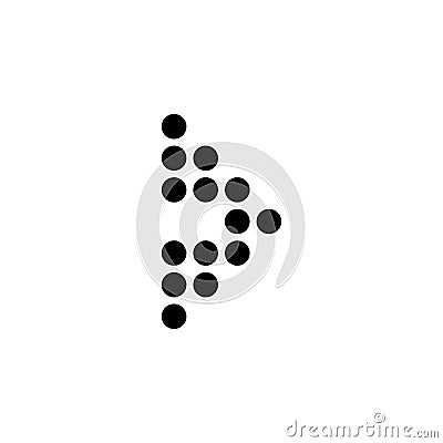 Arrow dots. Arrow dots icon. Black arrow in a right Vector Illustration