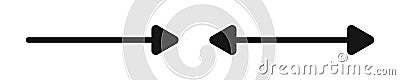 Arrow and double arrow icons. Look here and two sides symbols. Pointer, direction or position, reverse or width signs Vector Illustration