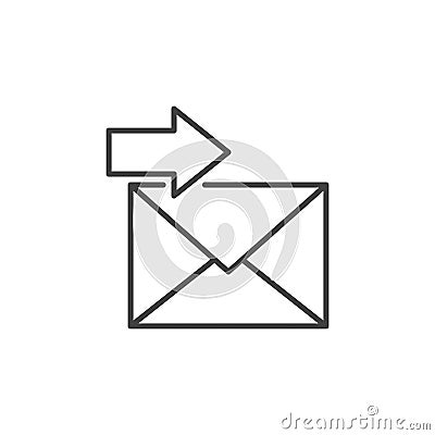 Arrow and Envelope vector Email Forward concept line icon Stock Photo