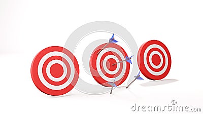 Arrow is exactly on the target , 3D render Stock Photo
