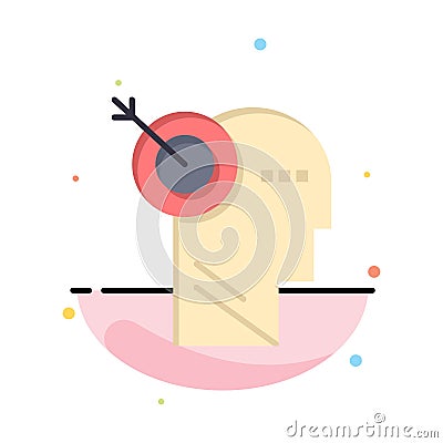 Arrow, Focus, Precision, Target Abstract Flat Color Icon Template Vector Illustration