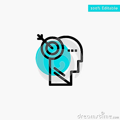 Arrow, Focus, Precision, Target turquoise highlight circle point Vector icon Vector Illustration